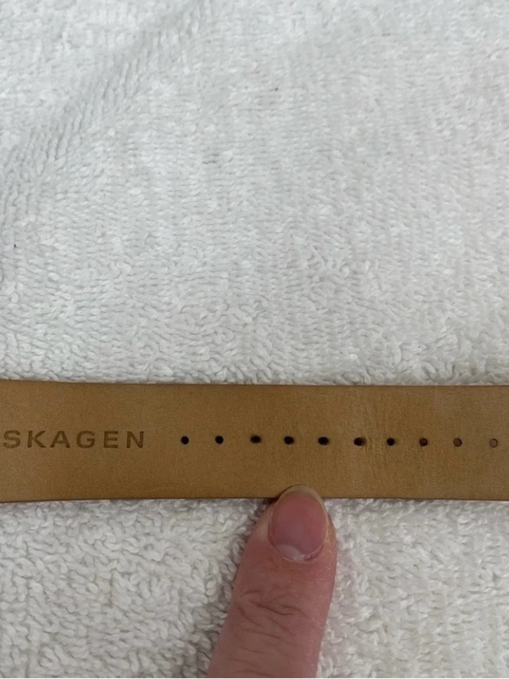 Skagen Men's Cognac Leather Ancher Gray Stainless Steel Adjustable Watch Classic